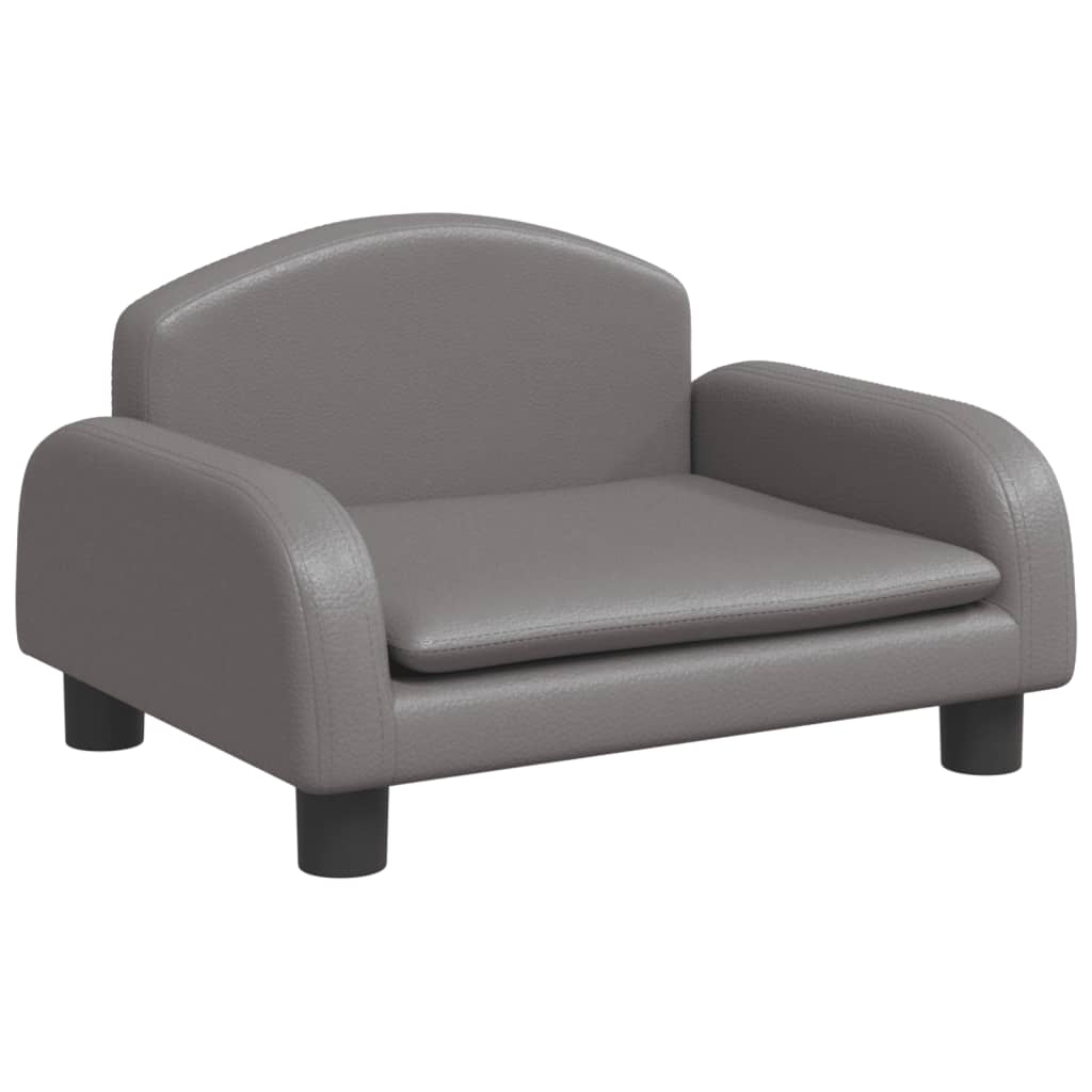 vidaXL Canapea pentru copii, gri, 50x40x30 cm, piele ecologică vidaXL Canapea pentru copii, gri, 50x40x30 cm, piele ecologică