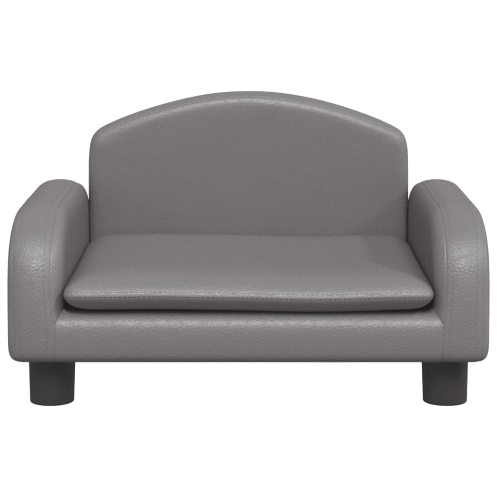vidaXL Canapea pentru copii, gri, 50x40x30 cm, piele ecologică vidaXL Canapea pentru copii, gri, 50x40x30 cm, piele ecologică