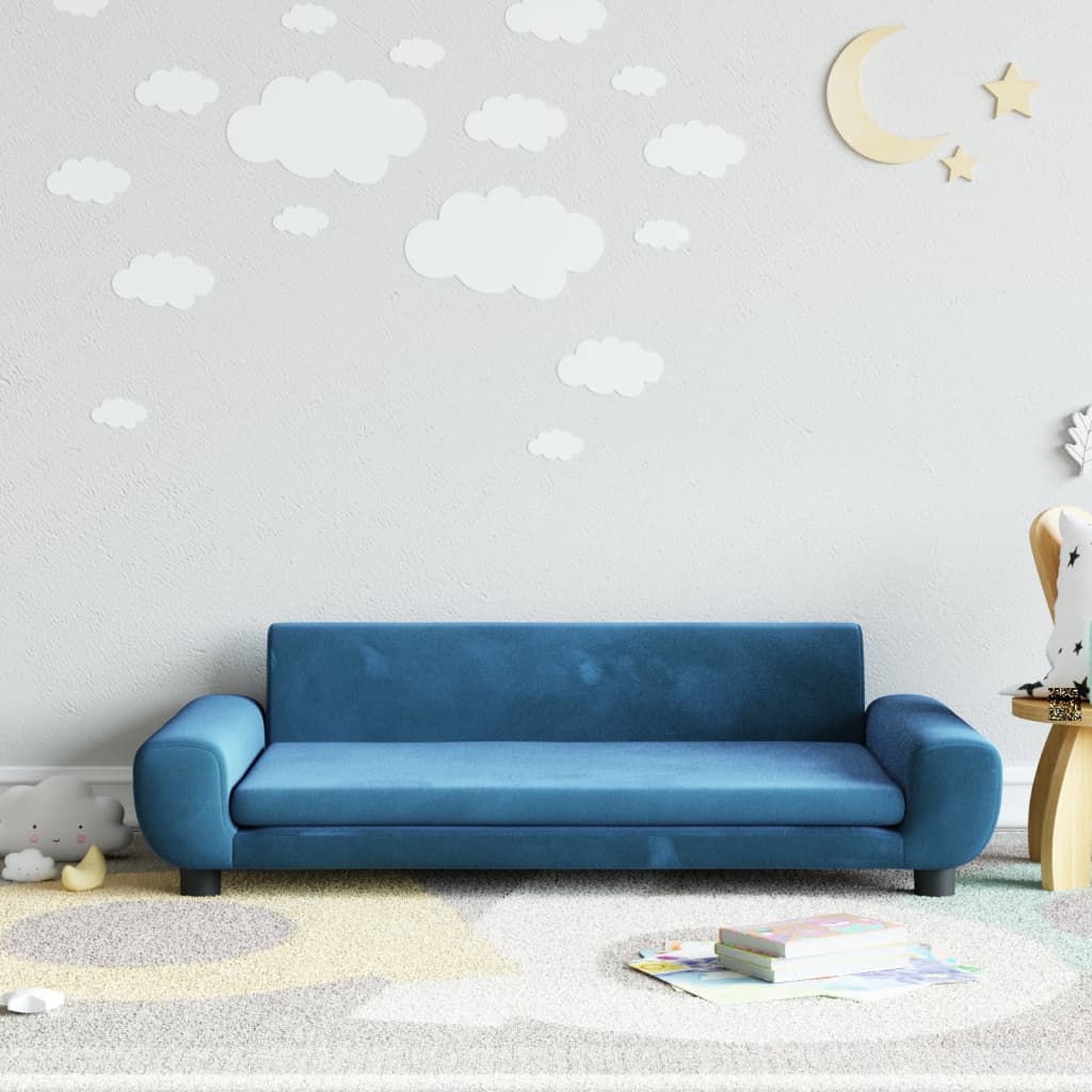 vidaXL Canapea pentru copii, albastru, 100x54x33 cm, catifea vidaXL Canapea pentru copii, albastru, 100x54x33 cm, catifea