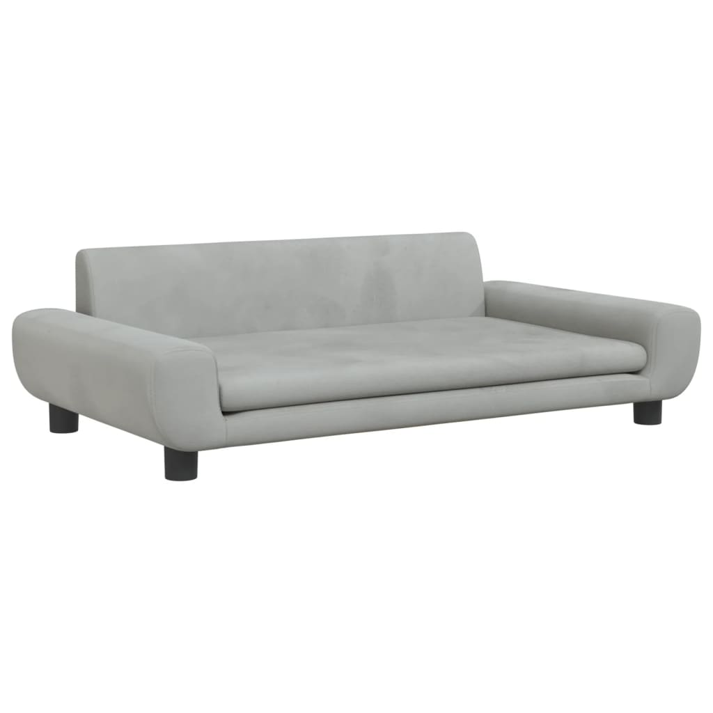 vidaXL Canapea pentru copii, gri deschis, 100x54x33 cm, catifea