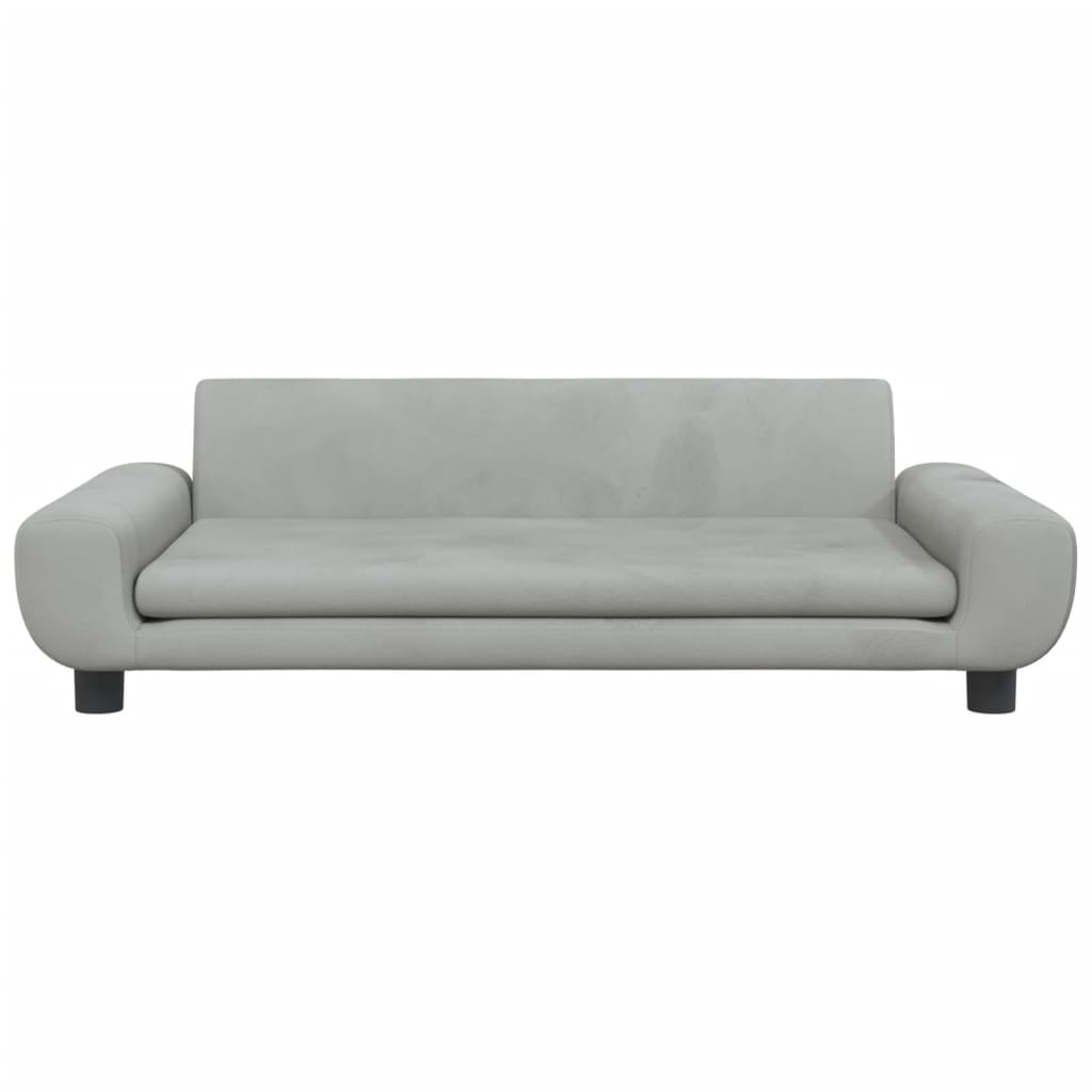vidaXL Canapea pentru copii, gri deschis, 100x54x33 cm, catifea
