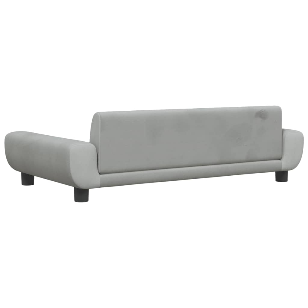 vidaXL Canapea pentru copii, gri deschis, 100x54x33 cm, catifea