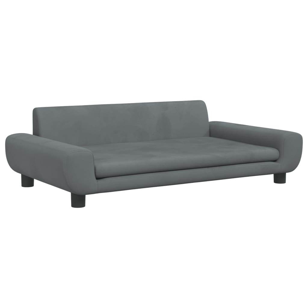 vidaXL Canapea pentru copii, gri închis, 100x54x33 cm, catifea vidaXL Canapea pentru copii, gri închis, 100x54x33 cm, catifea