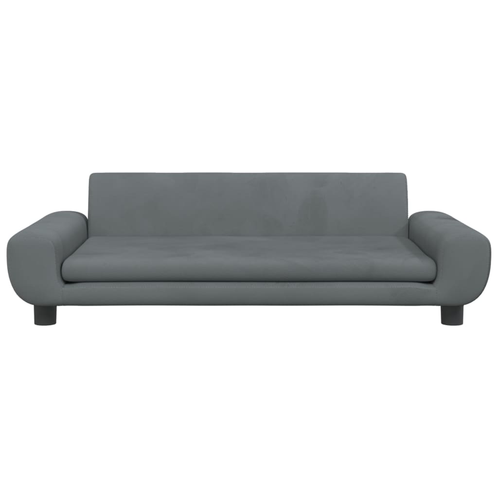 vidaXL Canapea pentru copii, gri închis, 100x54x33 cm, catifea vidaXL Canapea pentru copii, gri închis, 100x54x33 cm, catifea