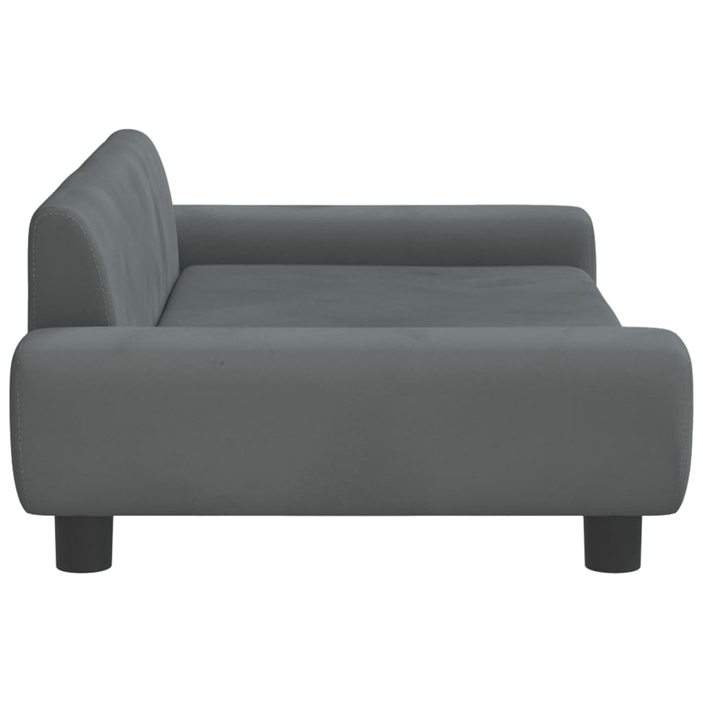 vidaXL Canapea pentru copii, gri închis, 100x54x33 cm, catifea vidaXL Canapea pentru copii, gri închis, 100x54x33 cm, catifea