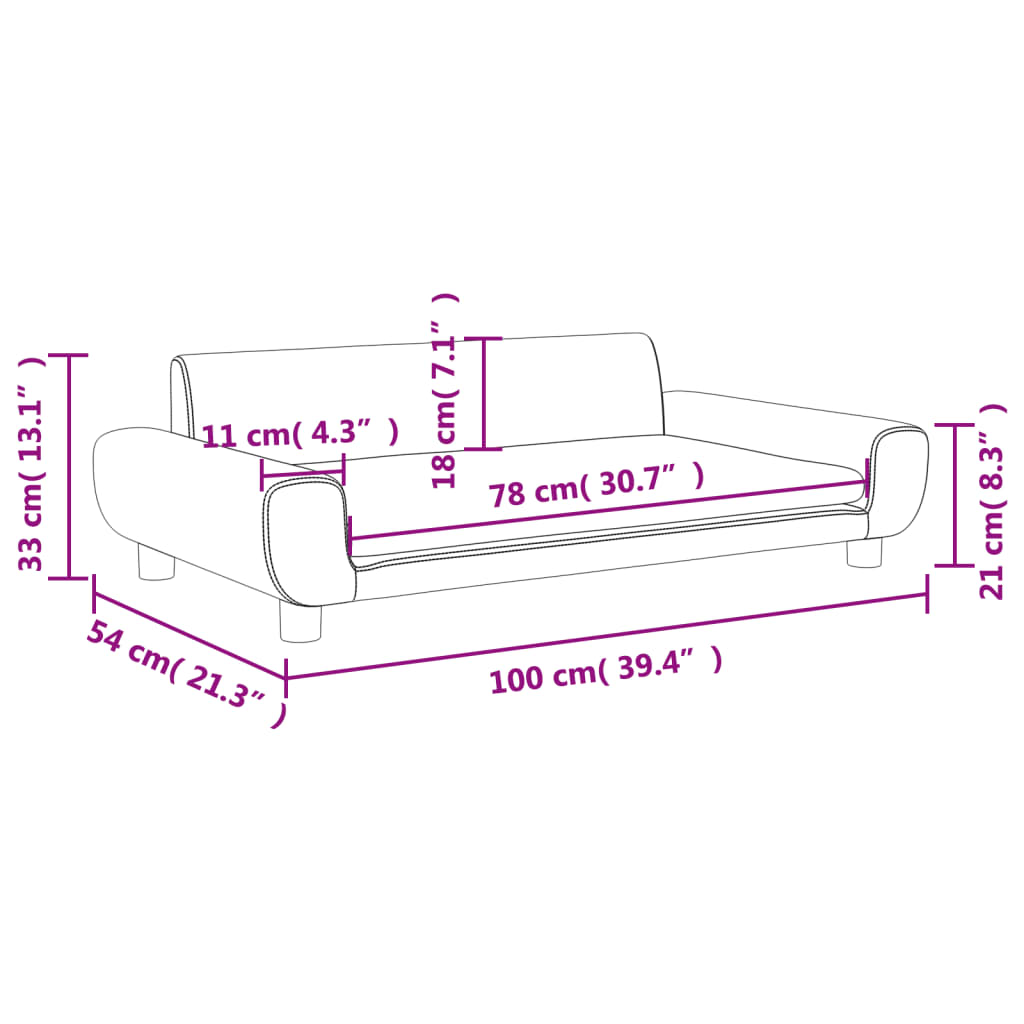 vidaXL Canapea pentru copii, gri închis, 100x54x33 cm, catifea vidaXL Canapea pentru copii, gri închis, 100x54x33 cm, catifea