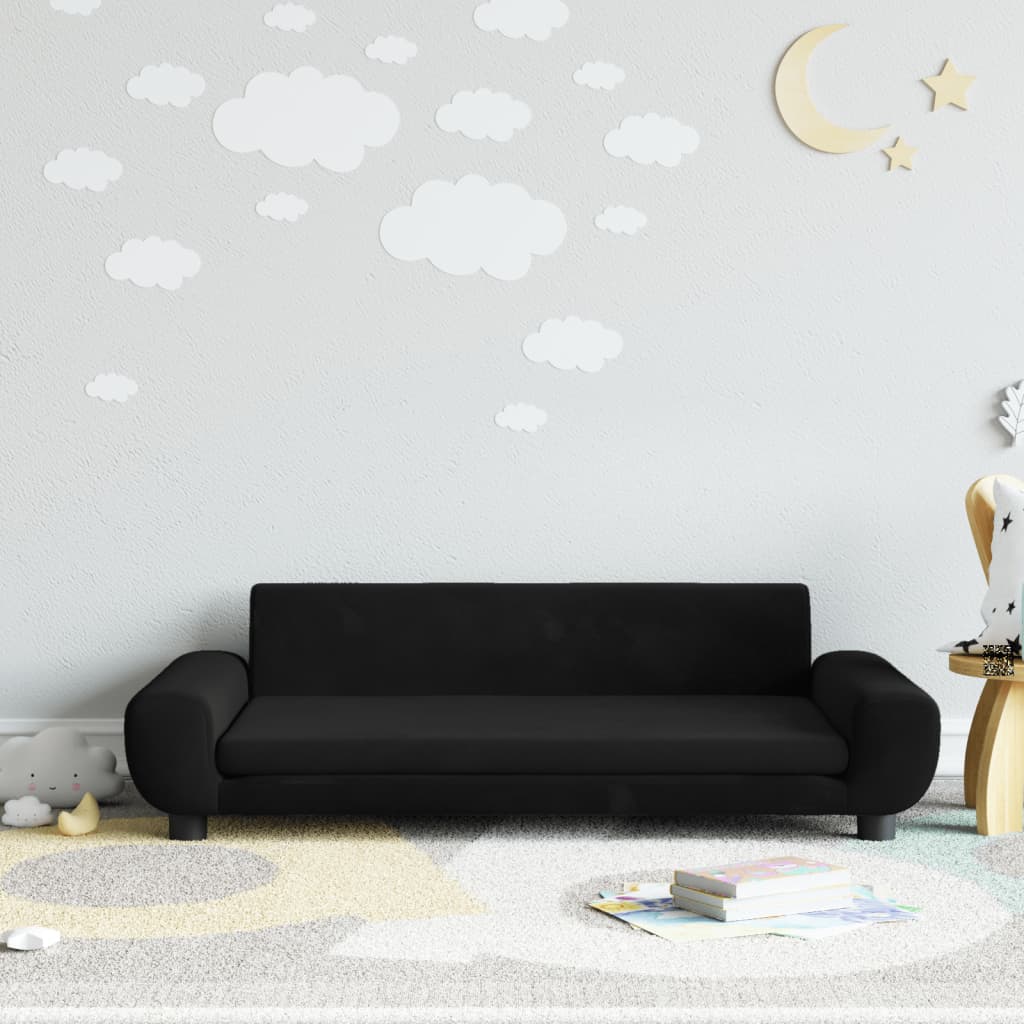vidaXL Canapea pentru copii, negru, 100x54x33 cm, catifea vidaXL Canapea pentru copii, negru, 100x54x33 cm, catifea