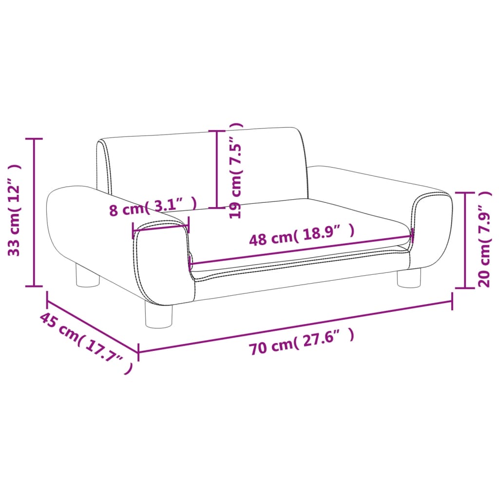 vidaXL Canapea pentru copii, albastru, 70x45x33 cm, catifea vidaXL Canapea pentru copii, albastru, 70x45x33 cm, catifea