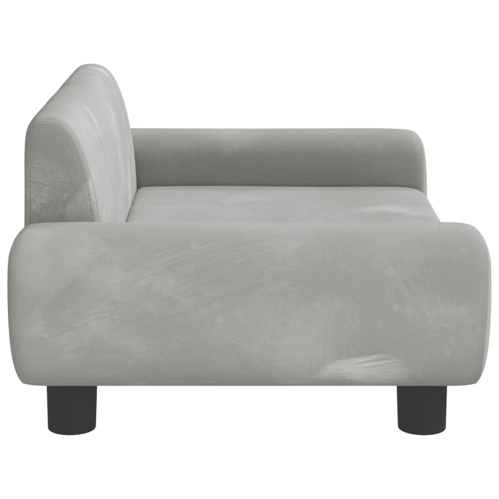 vidaXL Canapea pentru copii, gri deschis, 70x45x33 cm, catifea vidaXL Canapea pentru copii, gri deschis, 70x45x33 cm, catifea
