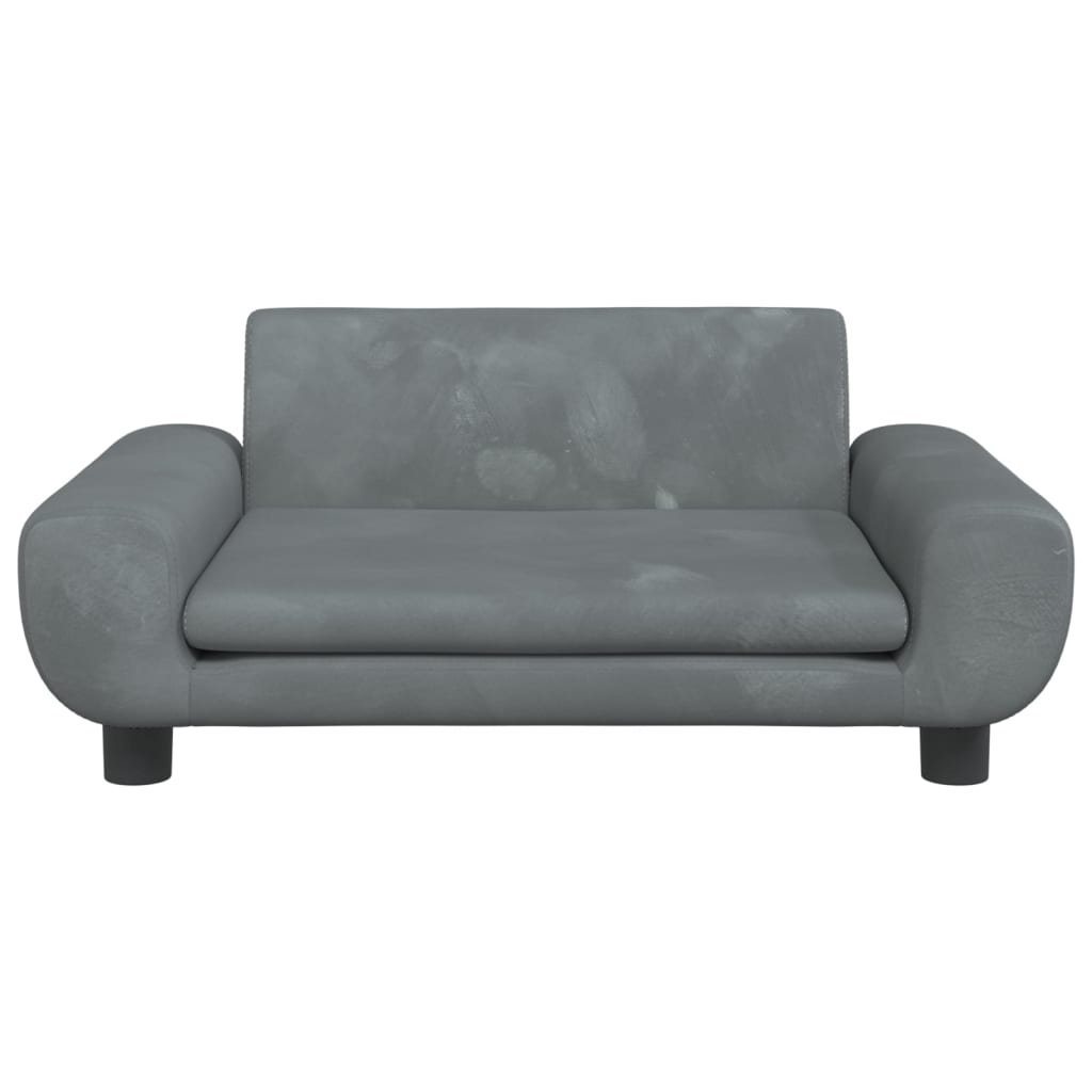 vidaXL Canapea pentru copii, gri închis, 70x45x33 cm, catifea vidaXL Canapea pentru copii, gri închis, 70x45x33 cm, catifea