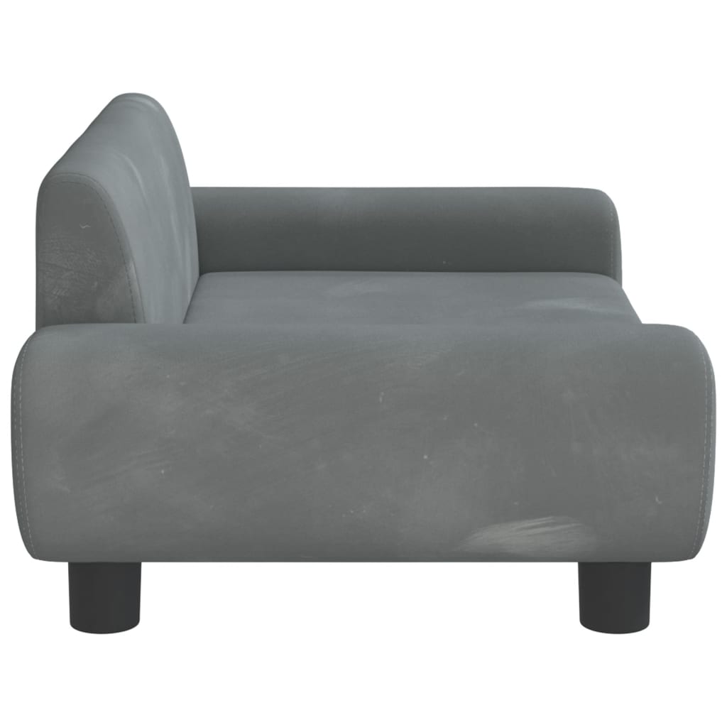 vidaXL Canapea pentru copii, gri închis, 70x45x33 cm, catifea vidaXL Canapea pentru copii, gri închis, 70x45x33 cm, catifea