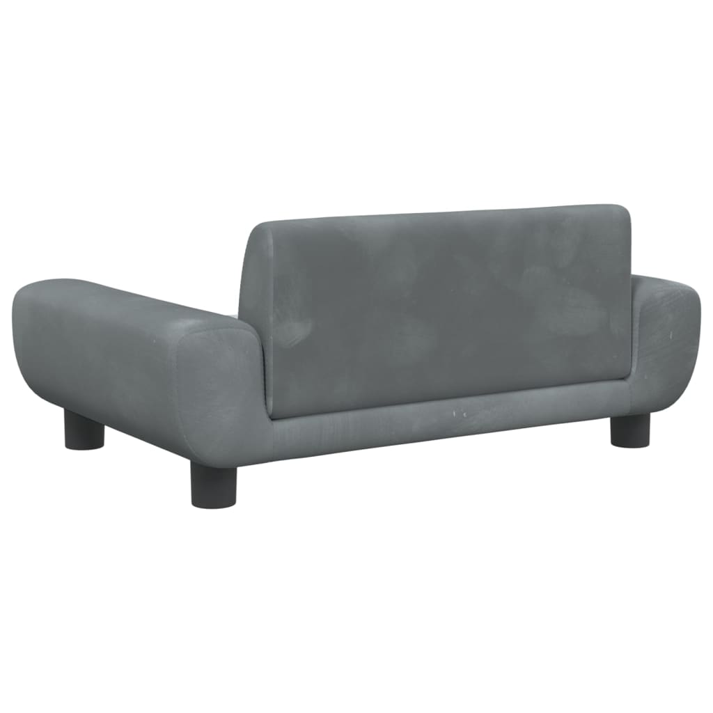 vidaXL Canapea pentru copii, gri închis, 70x45x33 cm, catifea vidaXL Canapea pentru copii, gri închis, 70x45x33 cm, catifea