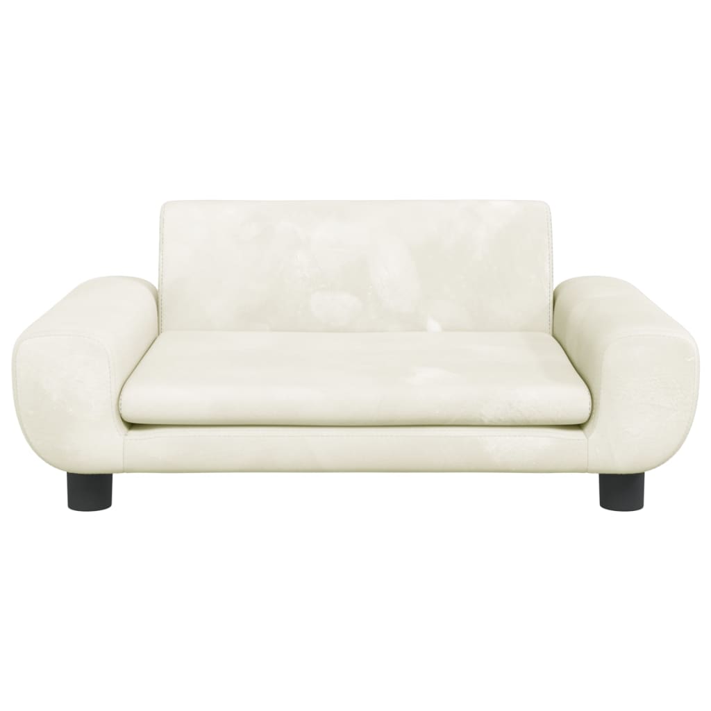 vidaXL Canapea pentru copii, crem, 70x45x33 cm, catifea