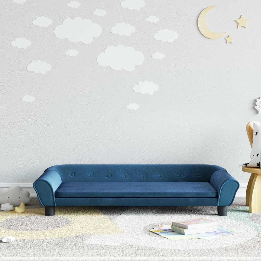 vidaXL Canapea pentru copii, albastru, 100x50x26 cm, catifea vidaXL Canapea pentru copii, albastru, 100x50x26 cm, catifea