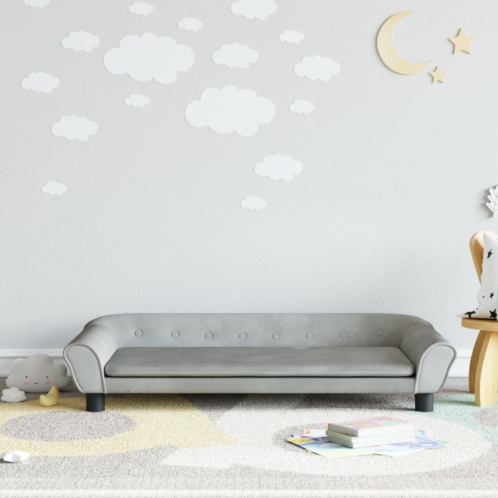 vidaXL Canapea pentru copii, gri deschis, 100x50x26 cm, catifea vidaXL Canapea pentru copii, gri deschis, 100x50x26 cm, catifea