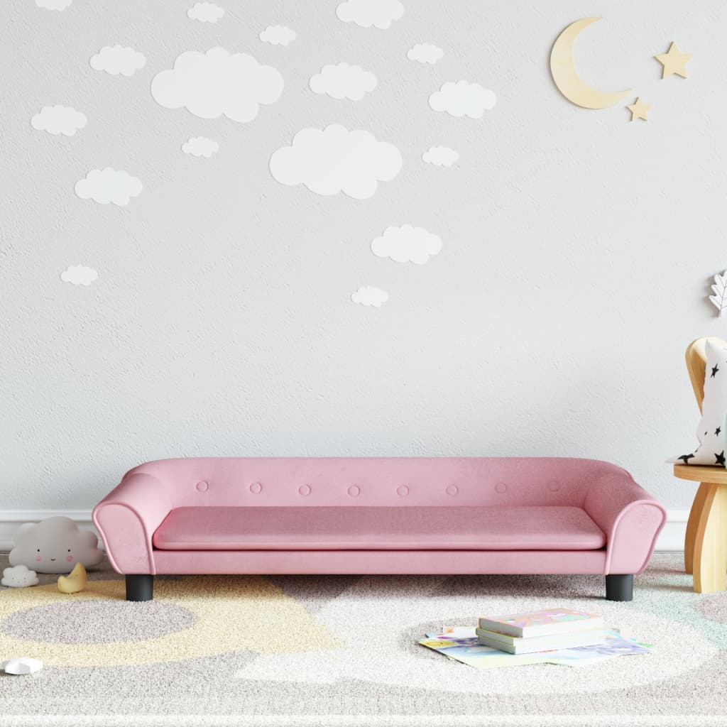 vidaXL Canapea pentru copii, roz, 100x50x26 cm, catifea vidaXL Canapea pentru copii, roz, 100x50x26 cm, catifea