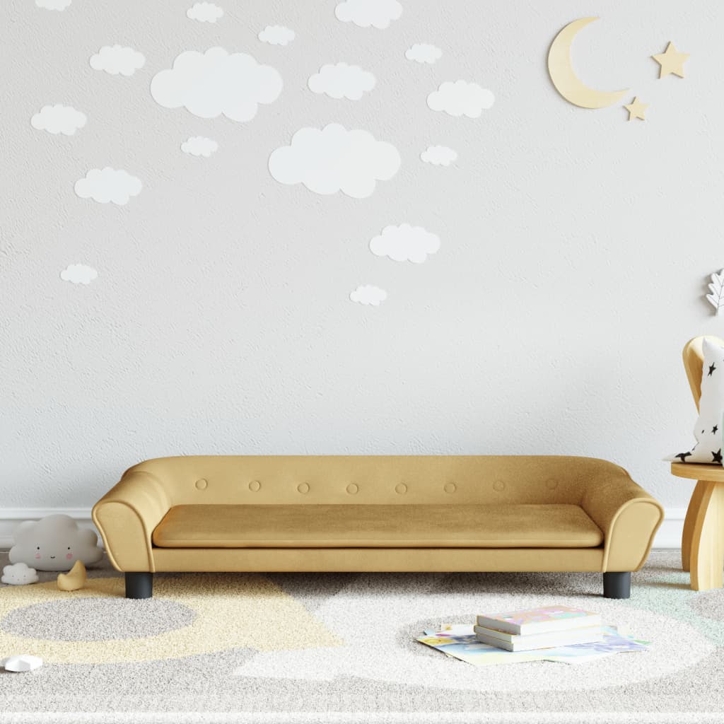 vidaXL Canapea pentru copii, maro, 100x50x26 cm, catifea vidaXL Canapea pentru copii, maro, 100x50x26 cm, catifea