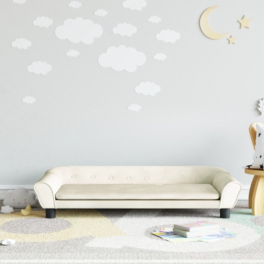vidaXL Canapea pentru copii, crem, 100x50x26 cm, catifea vidaXL Canapea pentru copii, crem, 100x50x26 cm, catifea