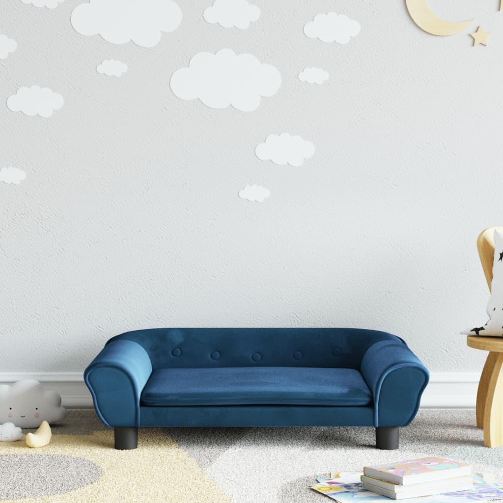 vidaXL Canapea pentru copii, albastru, 70x45x26 cm, catifea vidaXL Canapea pentru copii, albastru, 70x45x26 cm, catifea
