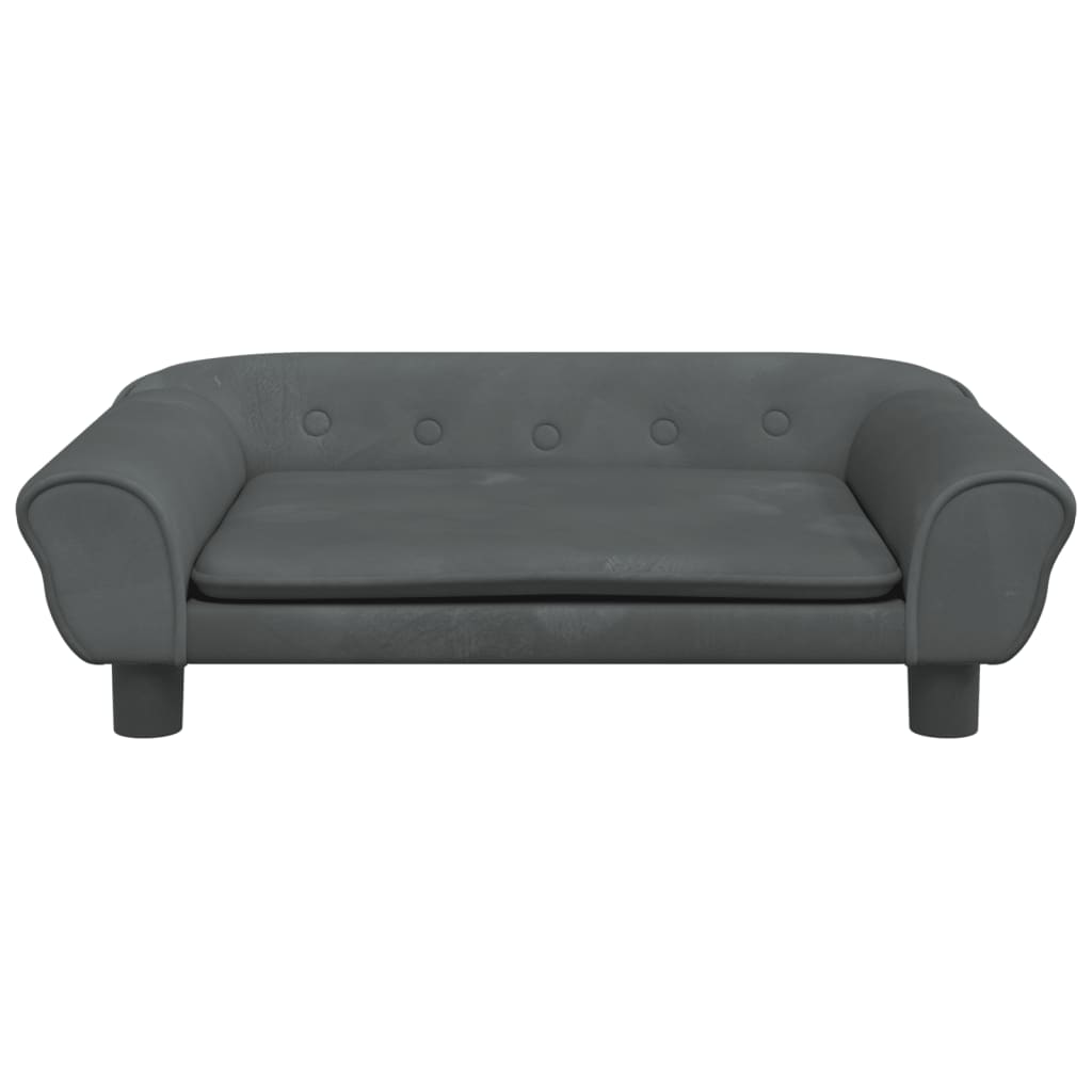 vidaXL Canapea pentru copii, gri închis, 70x45x26 cm, catifea vidaXL Canapea pentru copii, gri închis, 70x45x26 cm, catifea