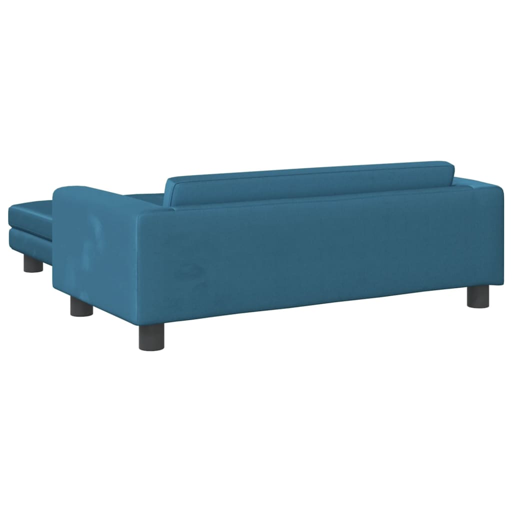 vidaXL Canapea pentru copii cu taburet albastru 100x50x30 cm catifea vidaXL Canapea pentru copii cu taburet albastru 100x50x30 cm catifea