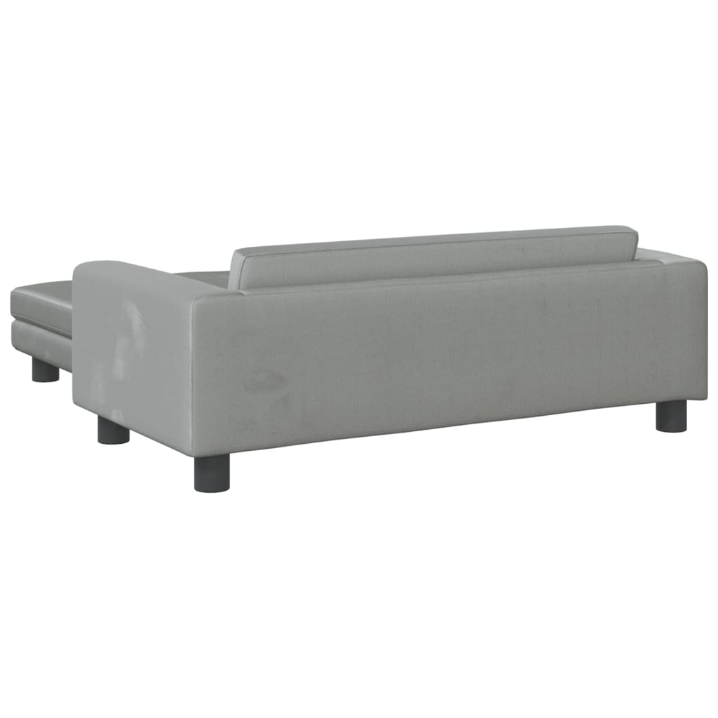 vidaXL Canapea pentru copii cu taburet gri deschis 100x50x30cm catifea vidaXL Canapea pentru copii cu taburet gri deschis 100x50x30cm catifea
