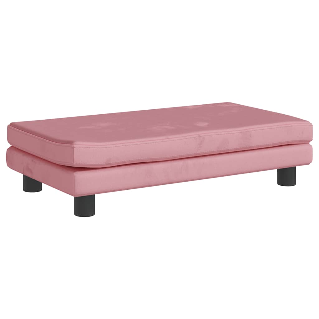 vidaXL Canapea pentru copii cu taburet roz 100x50x30 cm catifea vidaXL Canapea pentru copii cu taburet roz 100x50x30 cm catifea