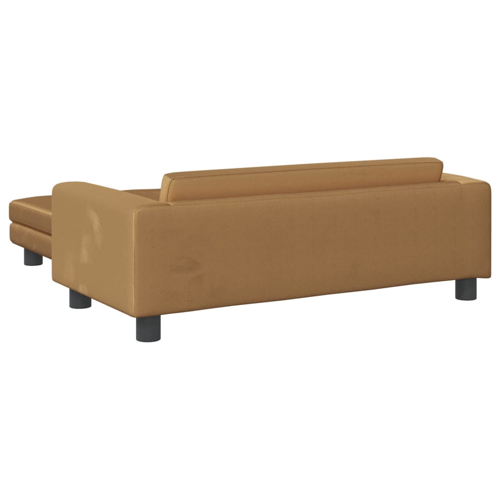 vidaXL Canapea pentru copii cu taburet maro 100x50x30 cm catifea vidaXL Canapea pentru copii cu taburet maro 100x50x30 cm catifea