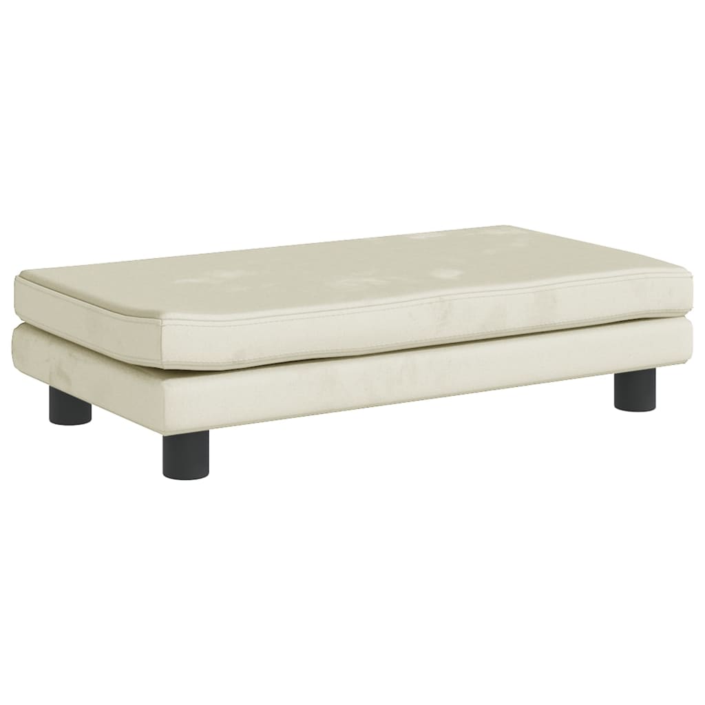 vidaXL Canapea pentru copii cu taburet crem 100x50x30 cm catifea vidaXL Canapea pentru copii cu taburet crem 100x50x30 cm catifea