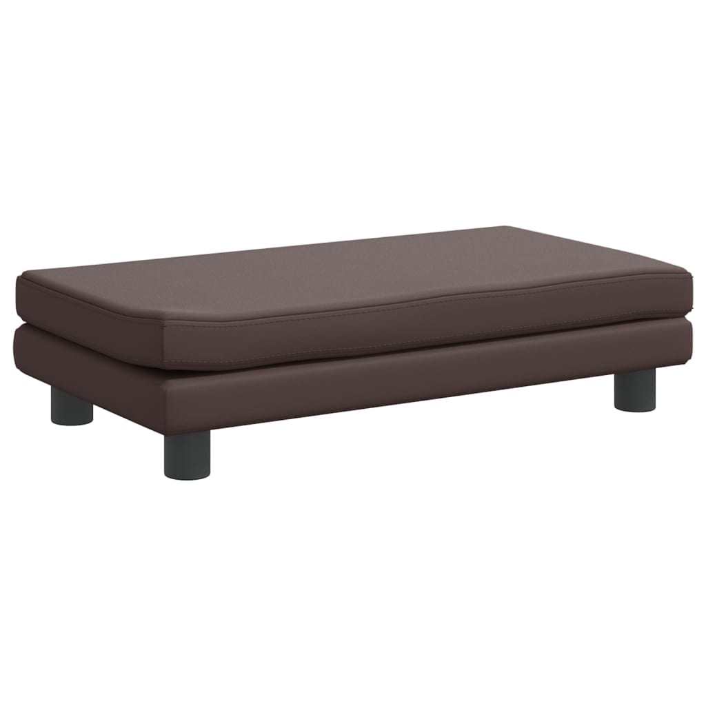 vidaXL Canapea copii cu taburet maro 100x50x30cm piele ecologică vidaXL Canapea copii cu taburet maro 100x50x30cm piele ecologică