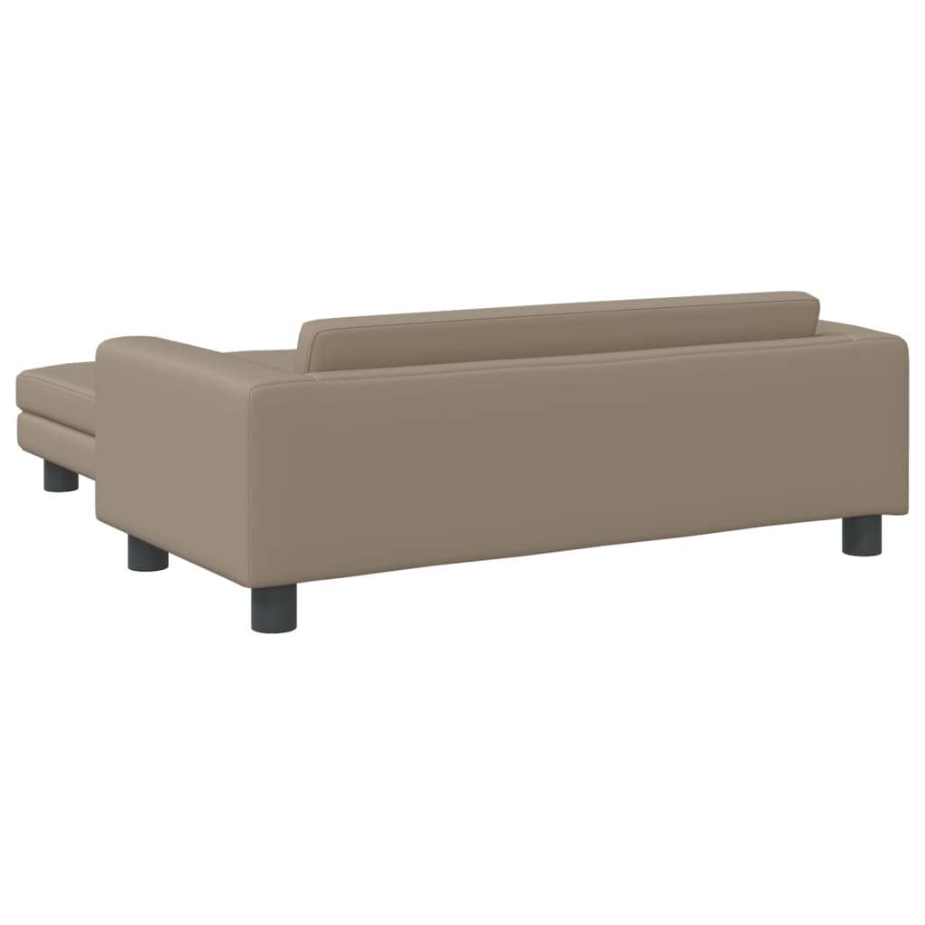vidaXL Canapea copii cu taburet cappuccino 100x50x30cm piele ecologică vidaXL Canapea copii cu taburet cappuccino 100x50x30cm piele ecologică
