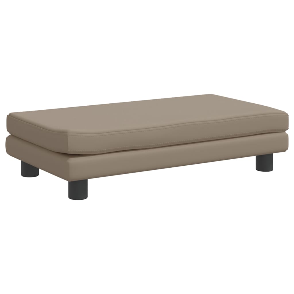 vidaXL Canapea copii cu taburet cappuccino 100x50x30cm piele ecologică vidaXL Canapea copii cu taburet cappuccino 100x50x30cm piele ecologică