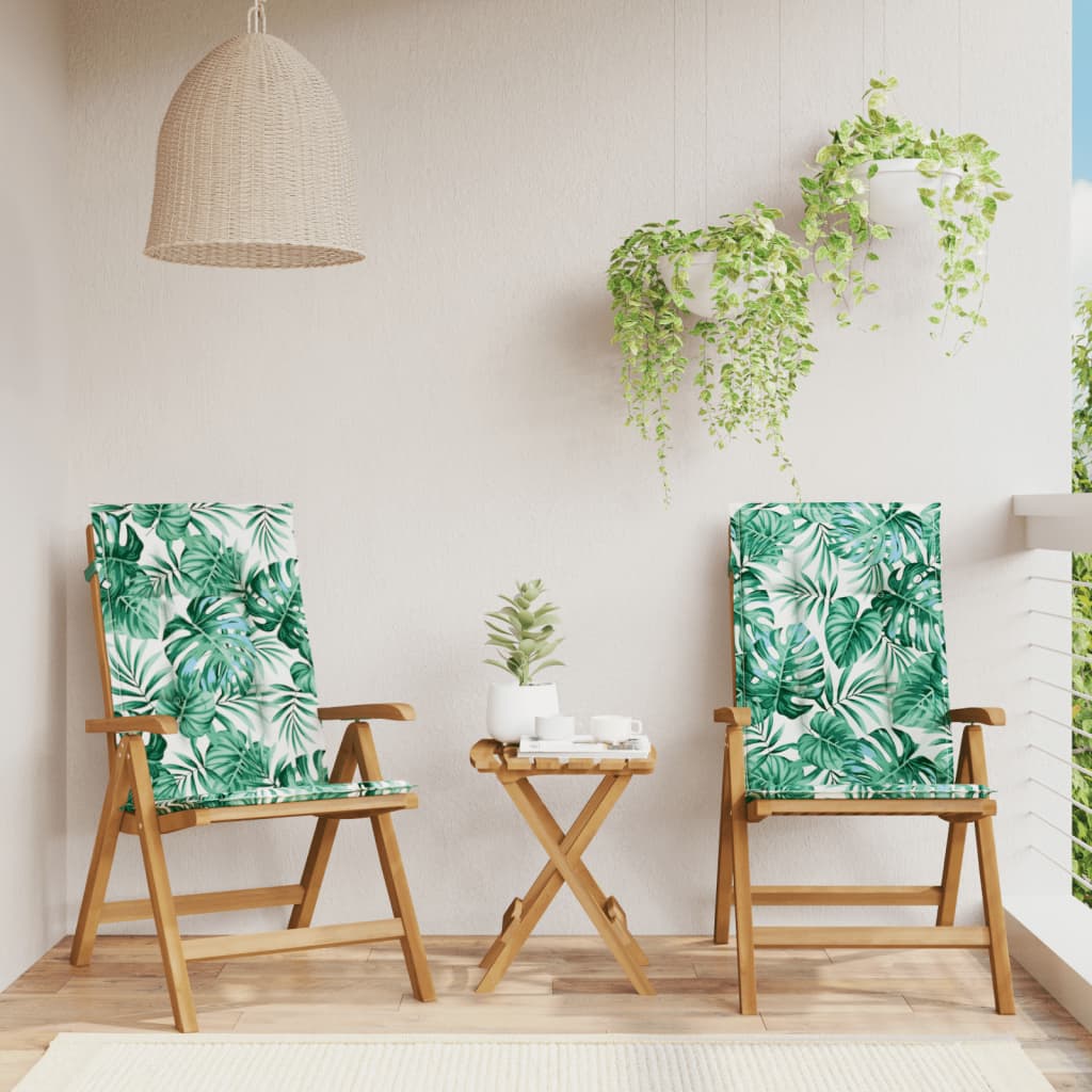 vidaXL Scaune de grădină rabatabile cu perne, 2 buc., lemn masiv tec