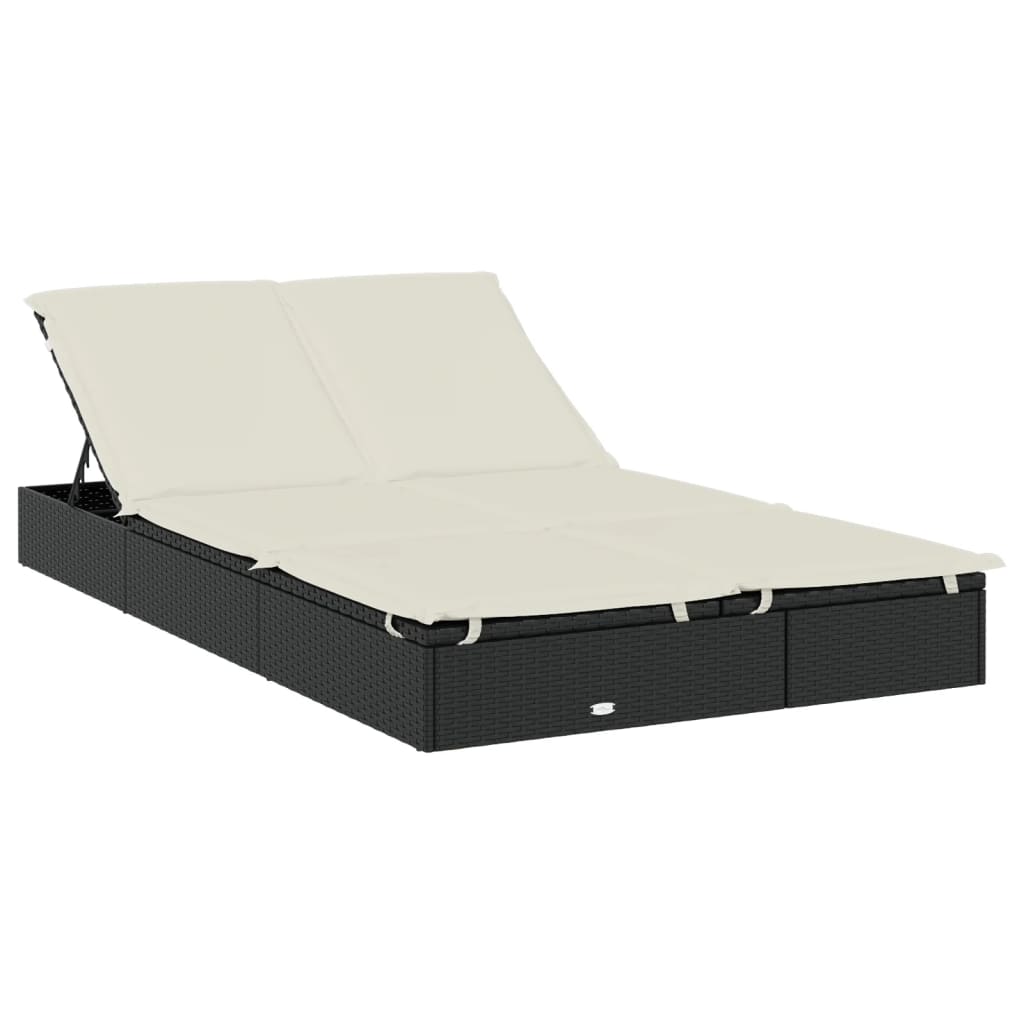 vidaXL Șezlong 2 pers. acoperiș rotund negru 211x112x140 cm poliratan vidaXL Șezlong 2 pers. acoperiș rotund negru 211x112x140 cm poliratan