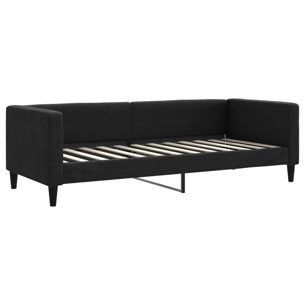 vidaXL Pat de zi cu extensie, negru, 80x200 cm, textil vidaXL Pat de zi cu extensie, negru, 80x200 cm, textil