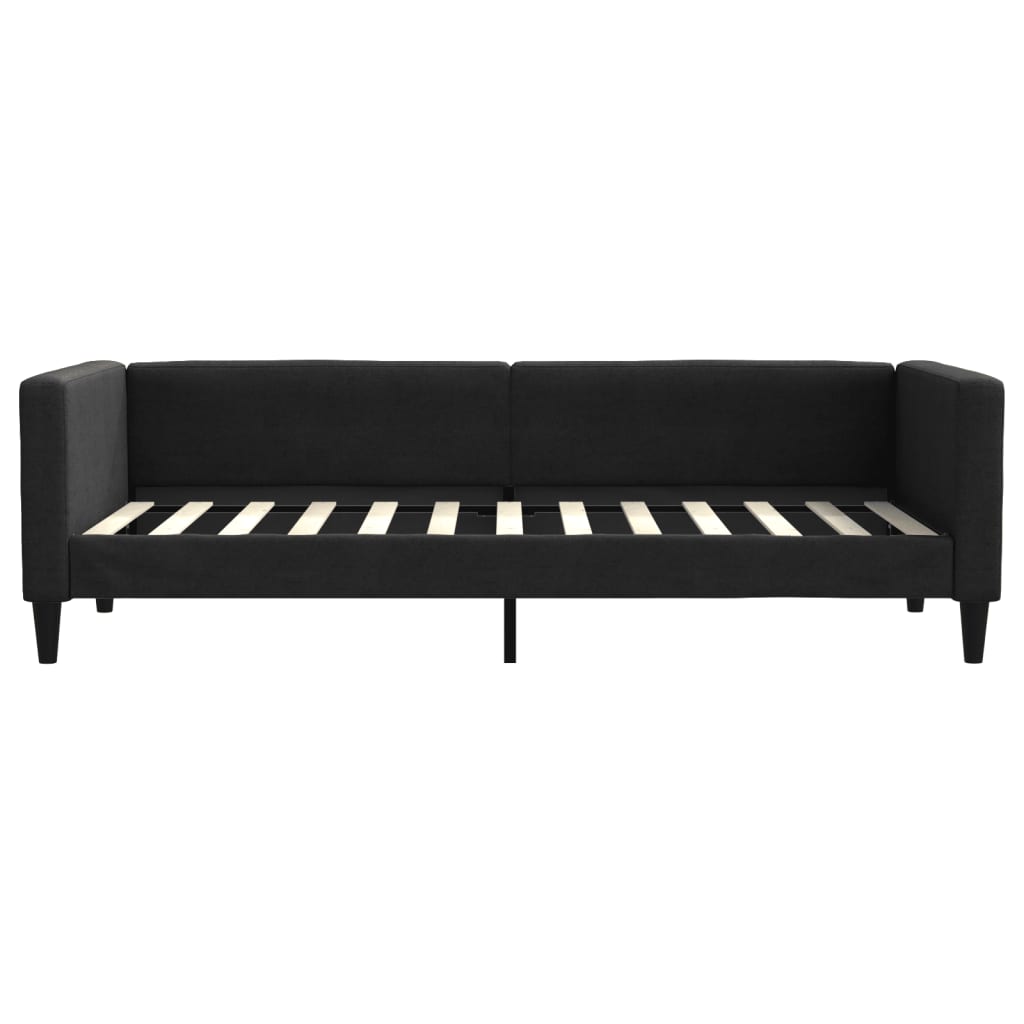 vidaXL Pat de zi cu extensie, negru, 80x200 cm, textil vidaXL Pat de zi cu extensie, negru, 80x200 cm, textil
