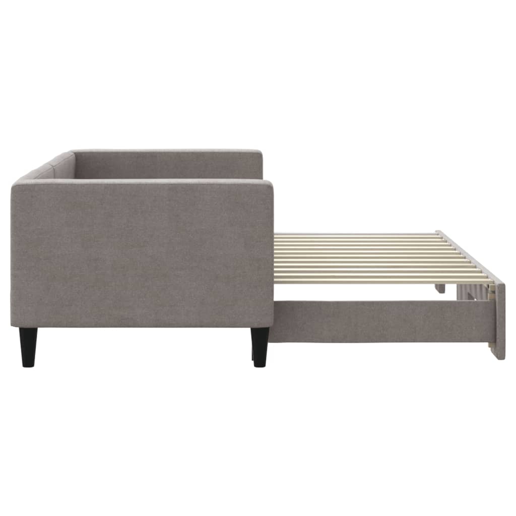 vidaXL Pat de zi cu extensie, gri taupe, 80x200 cm, textil vidaXL Pat de zi cu extensie, gri taupe, 80x200 cm, textil