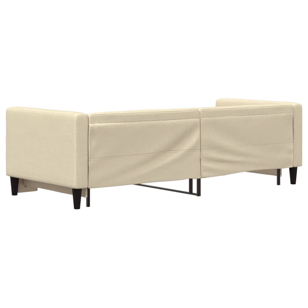 vidaXL Pat de zi cu extensie, crem, 80x200 cm, textil