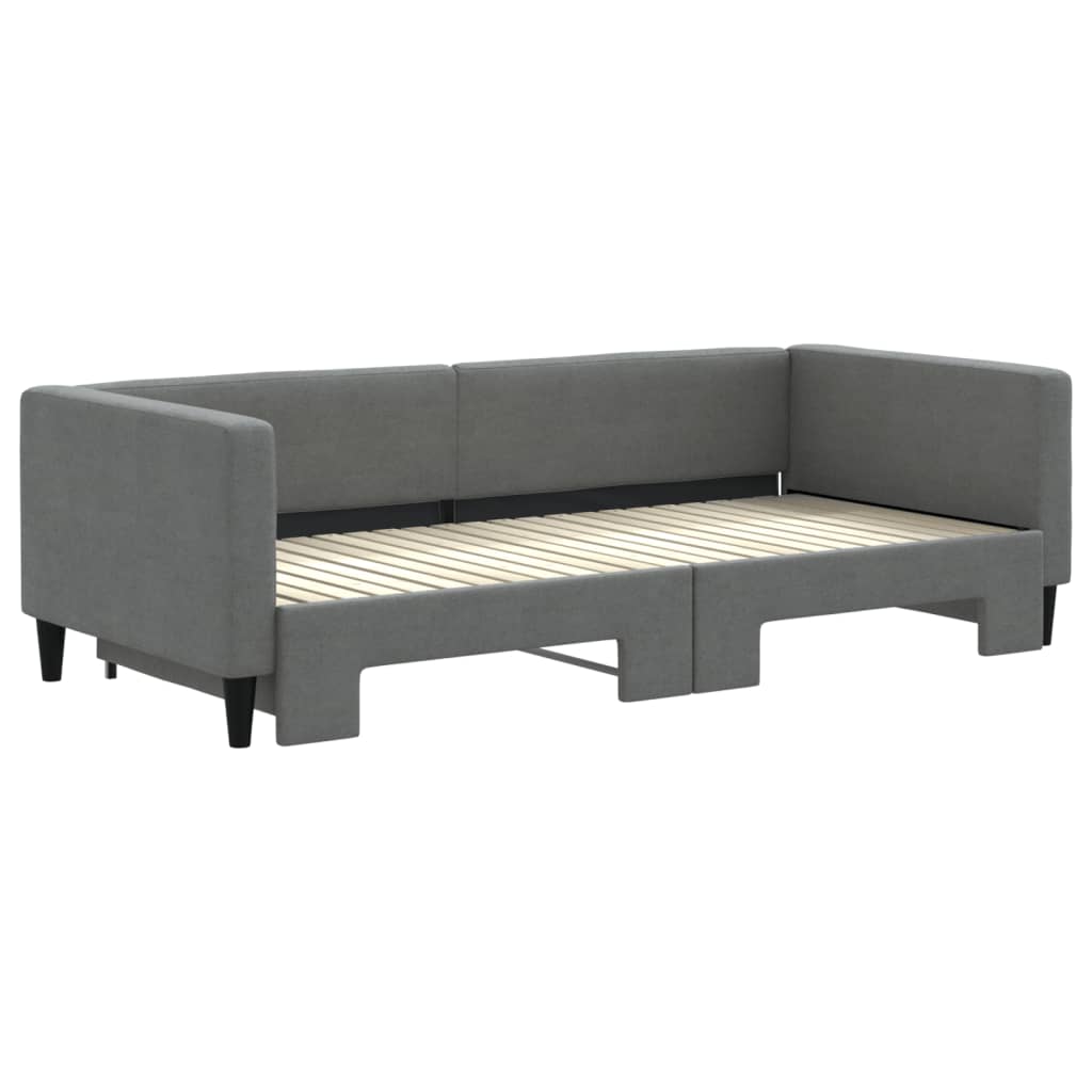 vidaXL Pat de zi cu extensie, gri închis, 90x200 cm, textil vidaXL Pat de zi cu extensie, gri închis, 90x200 cm, textil