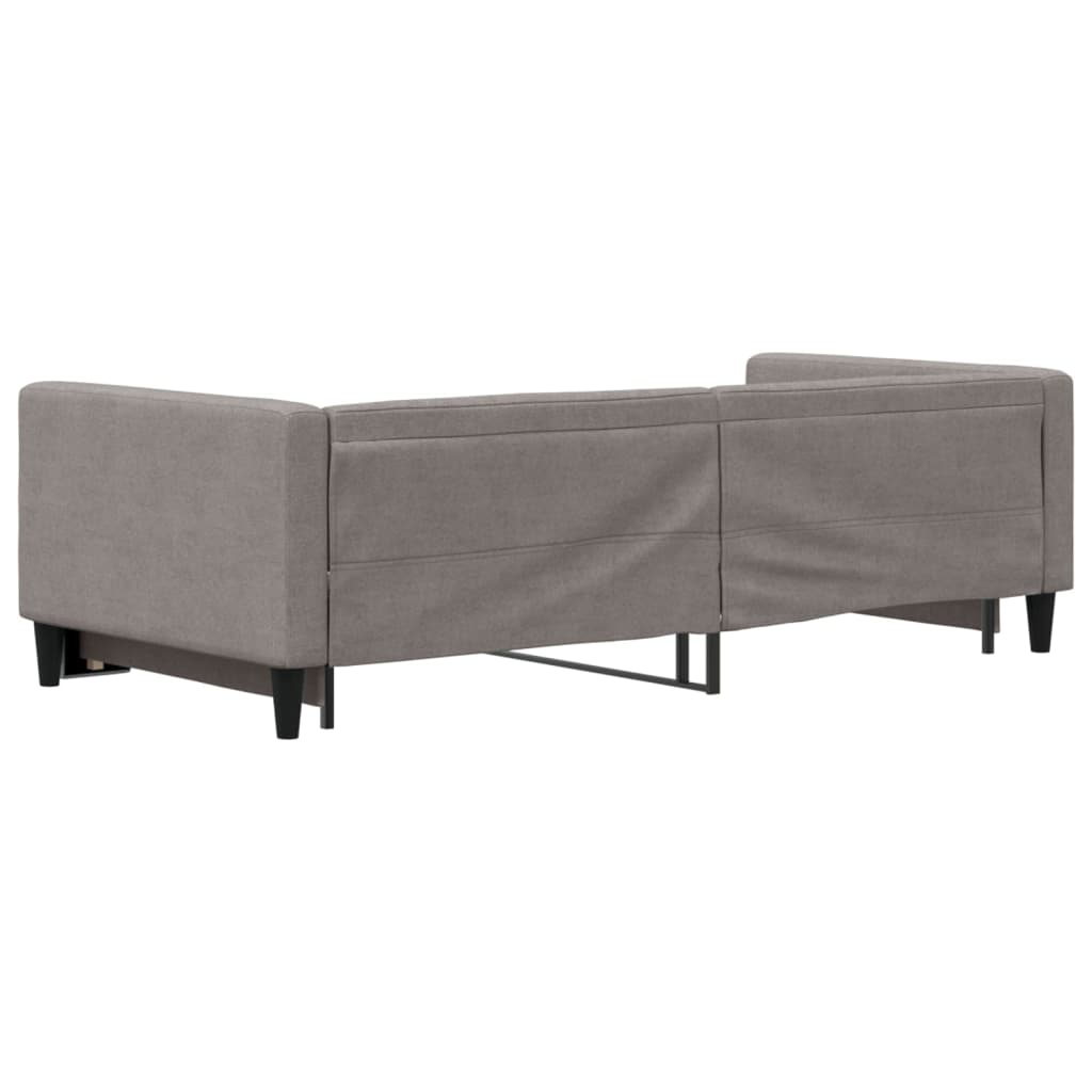 vidaXL Pat de zi cu extensie, gri taupe, 90x200 cm, textil