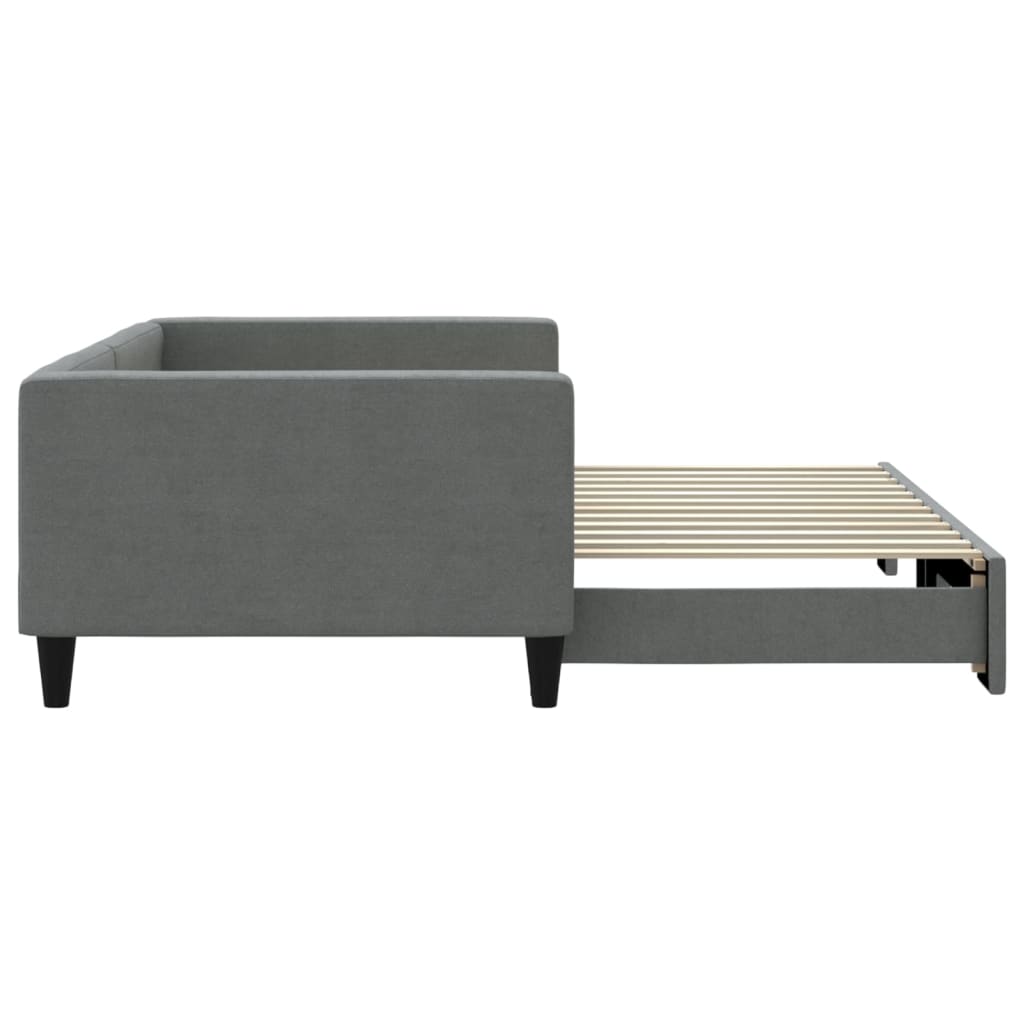 vidaXL Pat de zi cu extensie, gri închis, 100x200 cm, textil vidaXL Pat de zi cu extensie, gri închis, 100x200 cm, textil