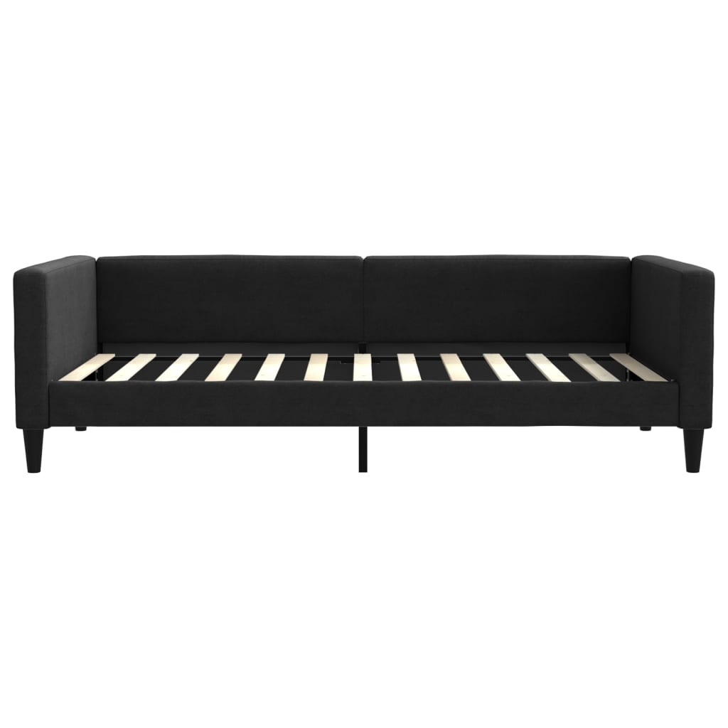 vidaXL Pat de zi cu extensie, negru, 100x200 cm, textil