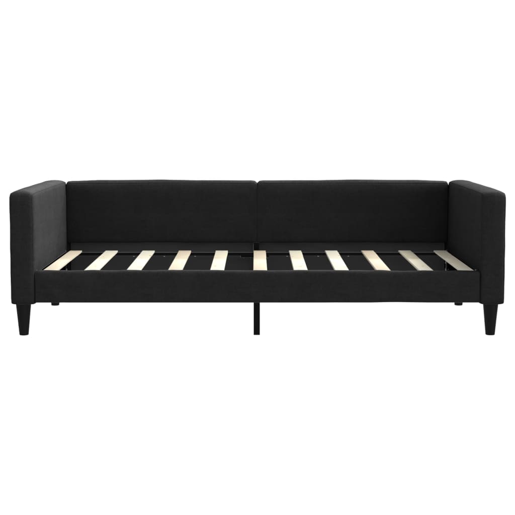 vidaXL Pat de zi cu extensie, negru, 90x190 cm, textil vidaXL Pat de zi cu extensie, negru, 90x190 cm, textil