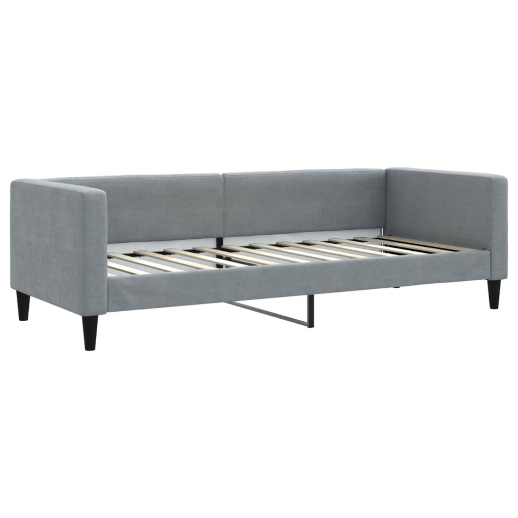 vidaXL Pat de zi cu extensie și saltele, gri deschis, 80x200 cm textil vidaXL Pat de zi cu extensie și saltele, gri deschis, 80x200 cm textil