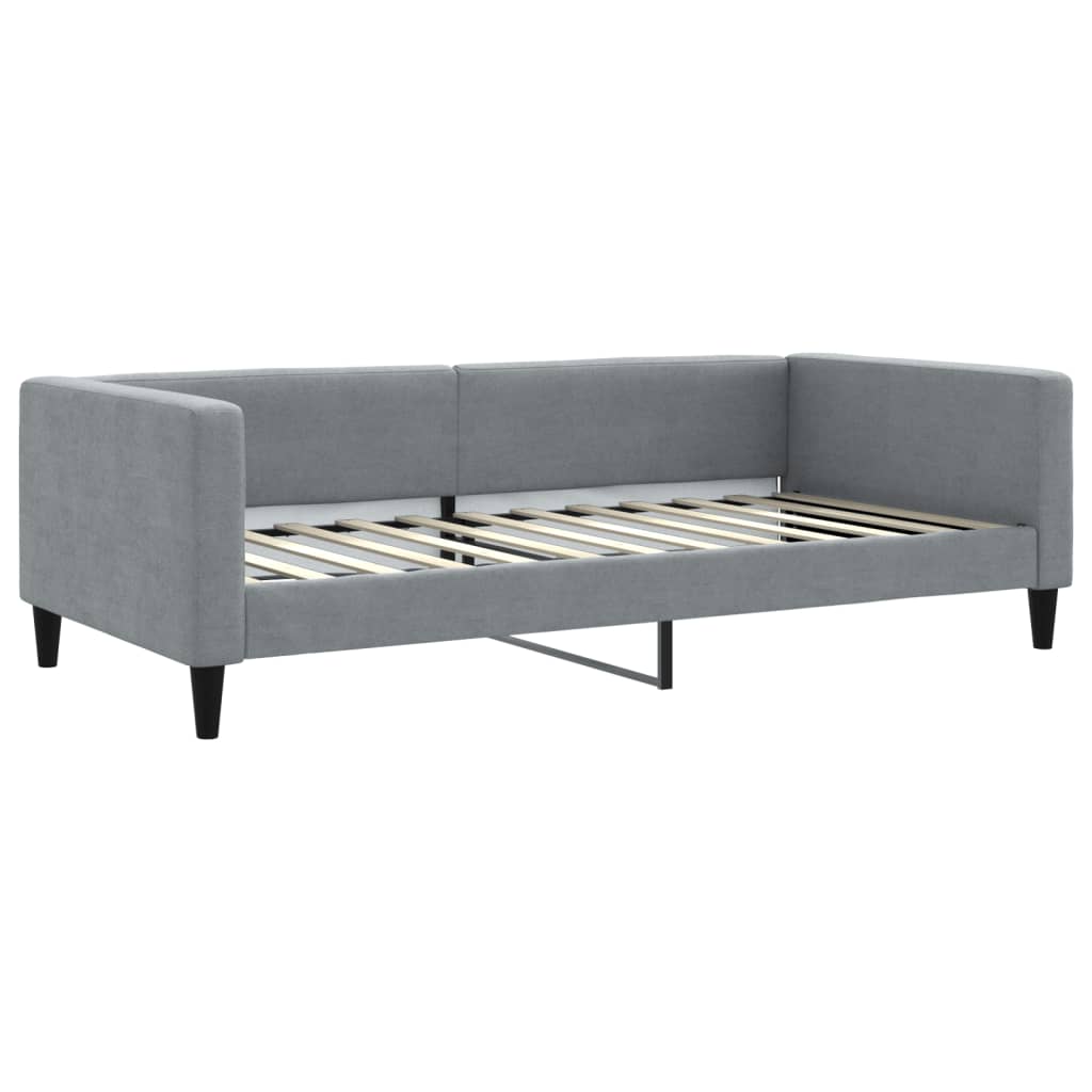 vidaXL Pat de zi cu extensie și saltele, gri deschis 100x200 cm textil