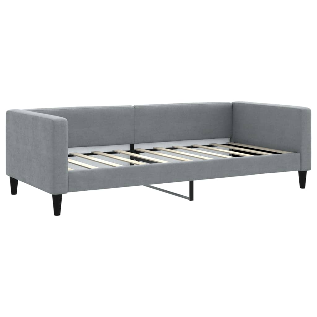 vidaXL Pat de zi cu extensie și saltele, gri deschis 90x190 cm textil vidaXL Pat de zi cu extensie și saltele, gri deschis 90x190 cm textil