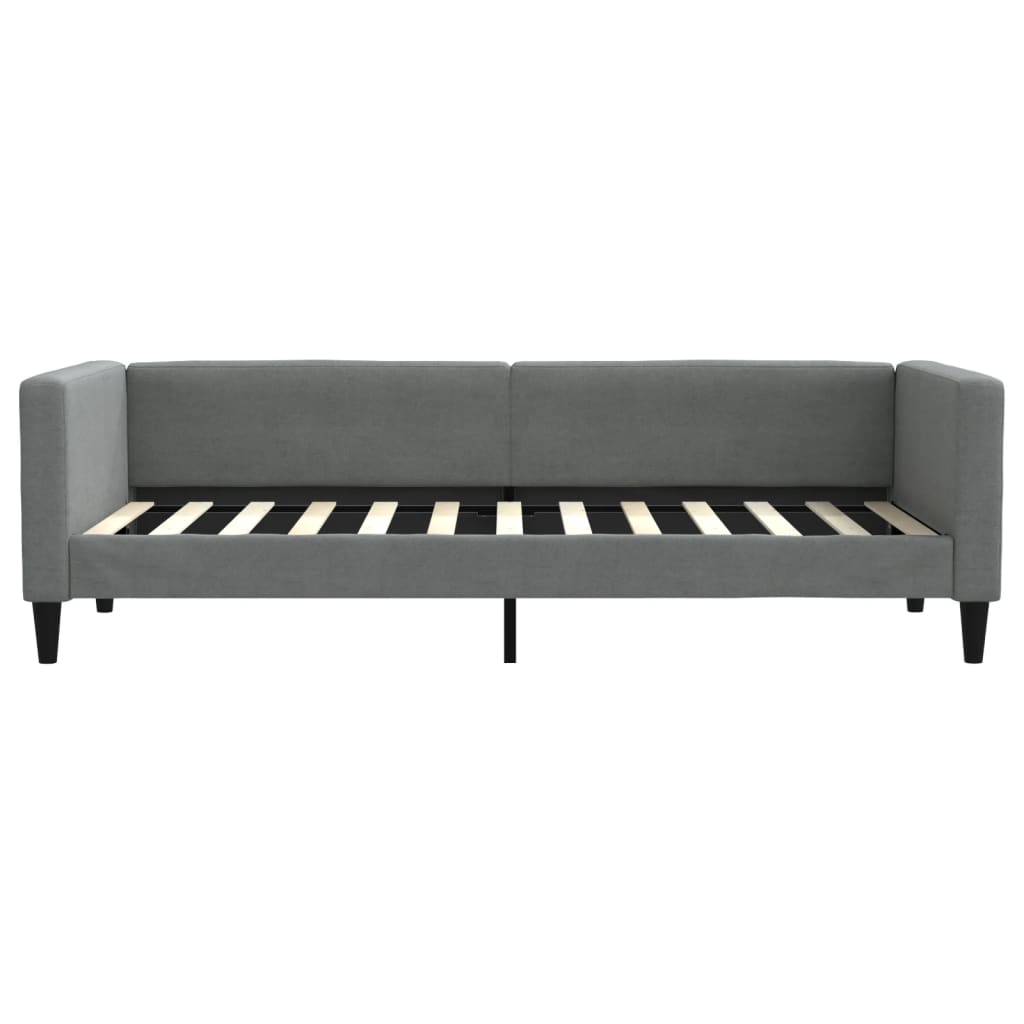 vidaXL Pat de zi cu extensie și sertare, gri închis, 80x200 cm textil