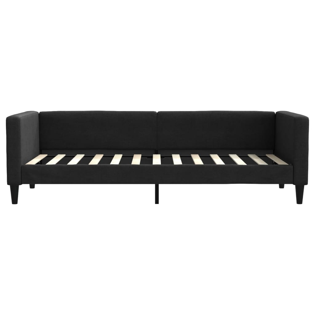 vidaXL Pat de zi cu extensie și sertare, negru, 80x200 cm, textil