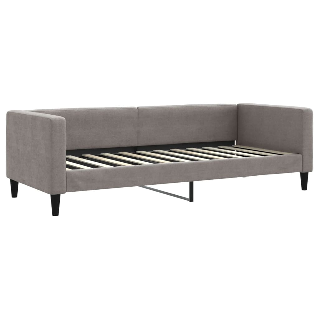 vidaXL Pat de zi cu extensie și sertare, gri taupe, 80x200 cm, textil