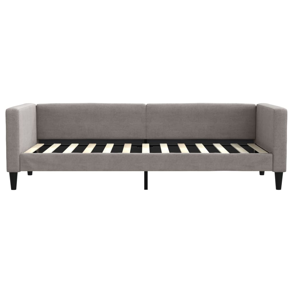 vidaXL Pat de zi cu extensie și sertare, gri taupe, 80x200 cm, textil